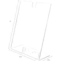 Deflecto Superior Image Slanted Sign Holder With Business Card Holder, 11 1/4