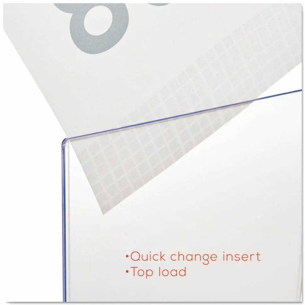 deflecto Superior Image Stand-Up Sign Holder - Plastic - 1 Each - Clear