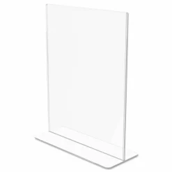 deflecto Superior Image Stand-Up Sign Holder - Plastic - 1 Each - Clear