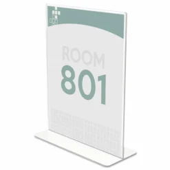 deflecto Superior Image Stand-Up Sign Holder - Plastic - 1 Each - Clear