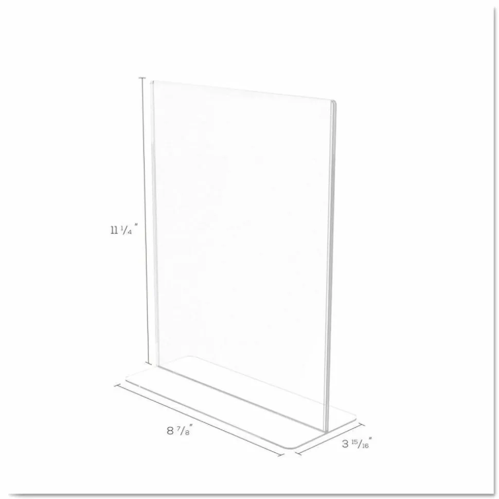 deflecto Superior Image Stand-Up Sign Holder - Plastic - 1 Each - Clear