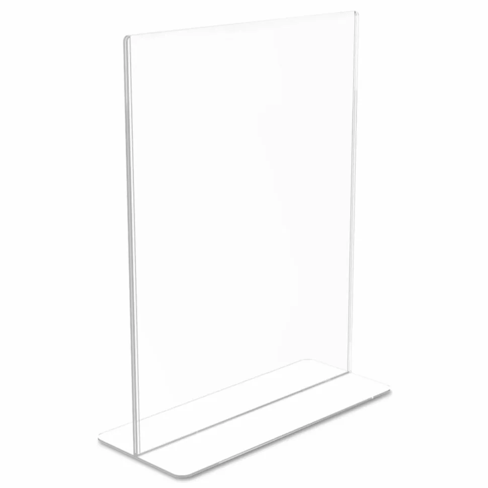 deflecto Superior Image Stand-Up Sign Holder - Plastic - 1 Each - Clear