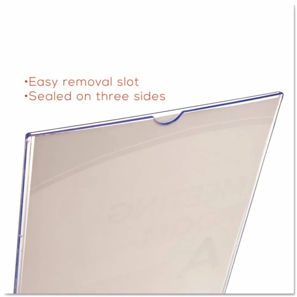 deflecto Superior Image Stand-Up Sign Holder - Plastic - 1 Each - Clear