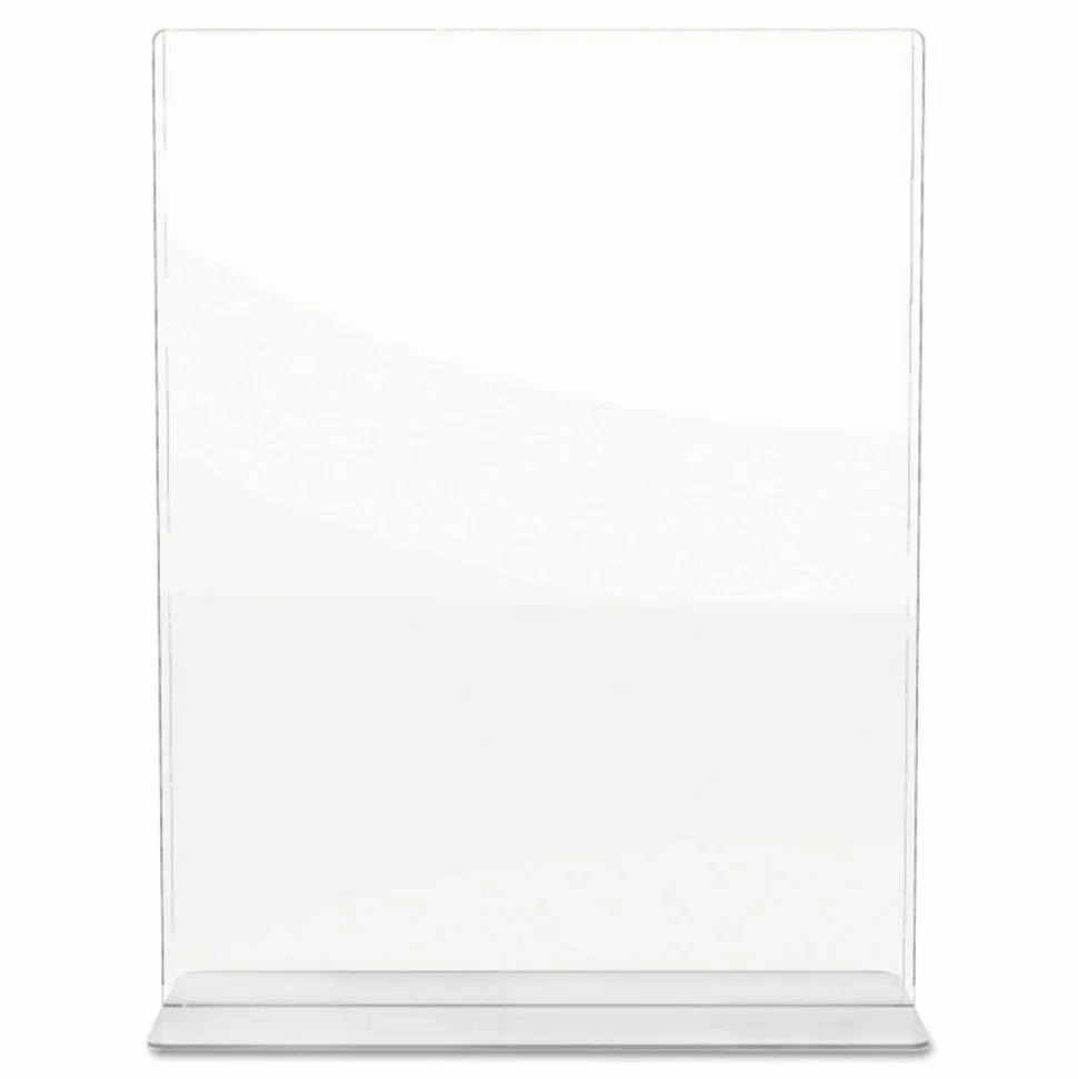 deflecto Superior Image Stand-Up Sign Holder - Plastic - 1 Each - Clear
