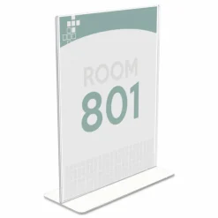deflecto Superior Image Stand-Up Sign Holder - Plastic - 1 Each - Clear