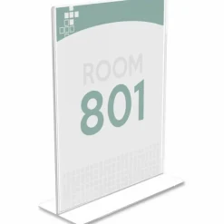 deflecto Superior Image Stand-Up Sign Holder - Plastic - 1 Each - Clear