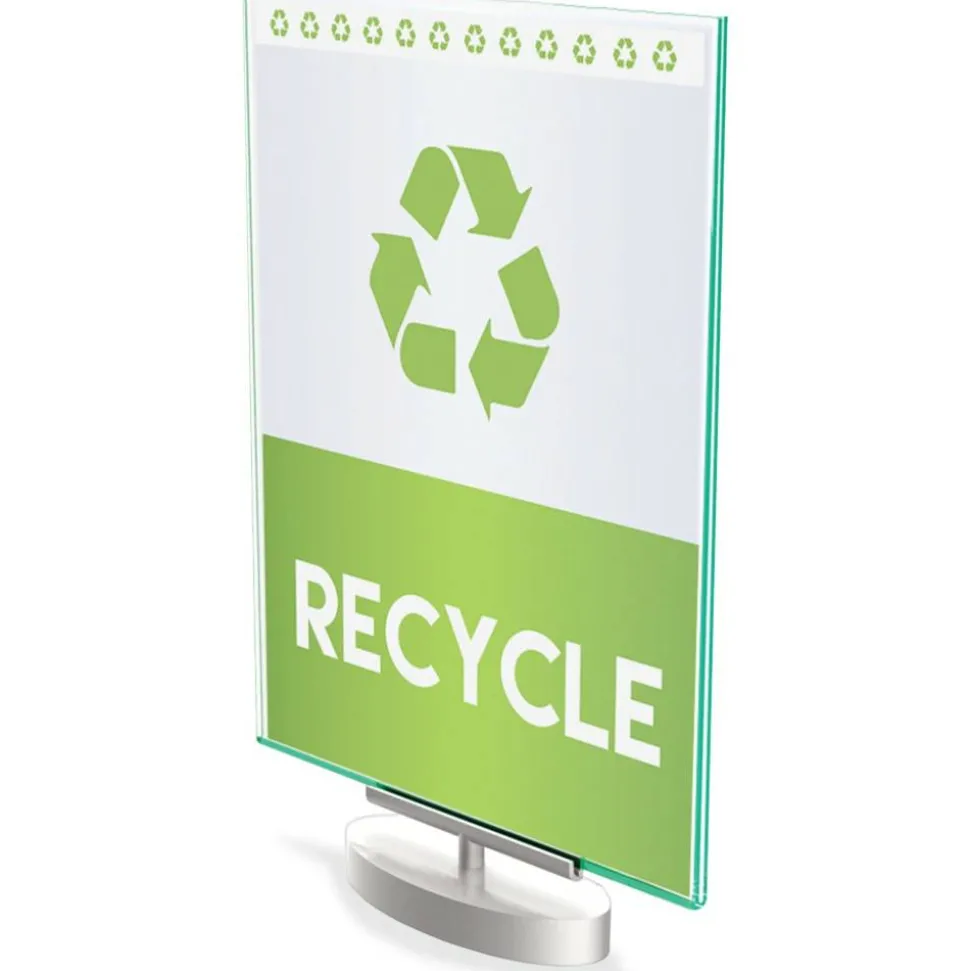 Deflecto Superior Image Swivel Sign Holders, 11"H x 8 1/2"W, Clear