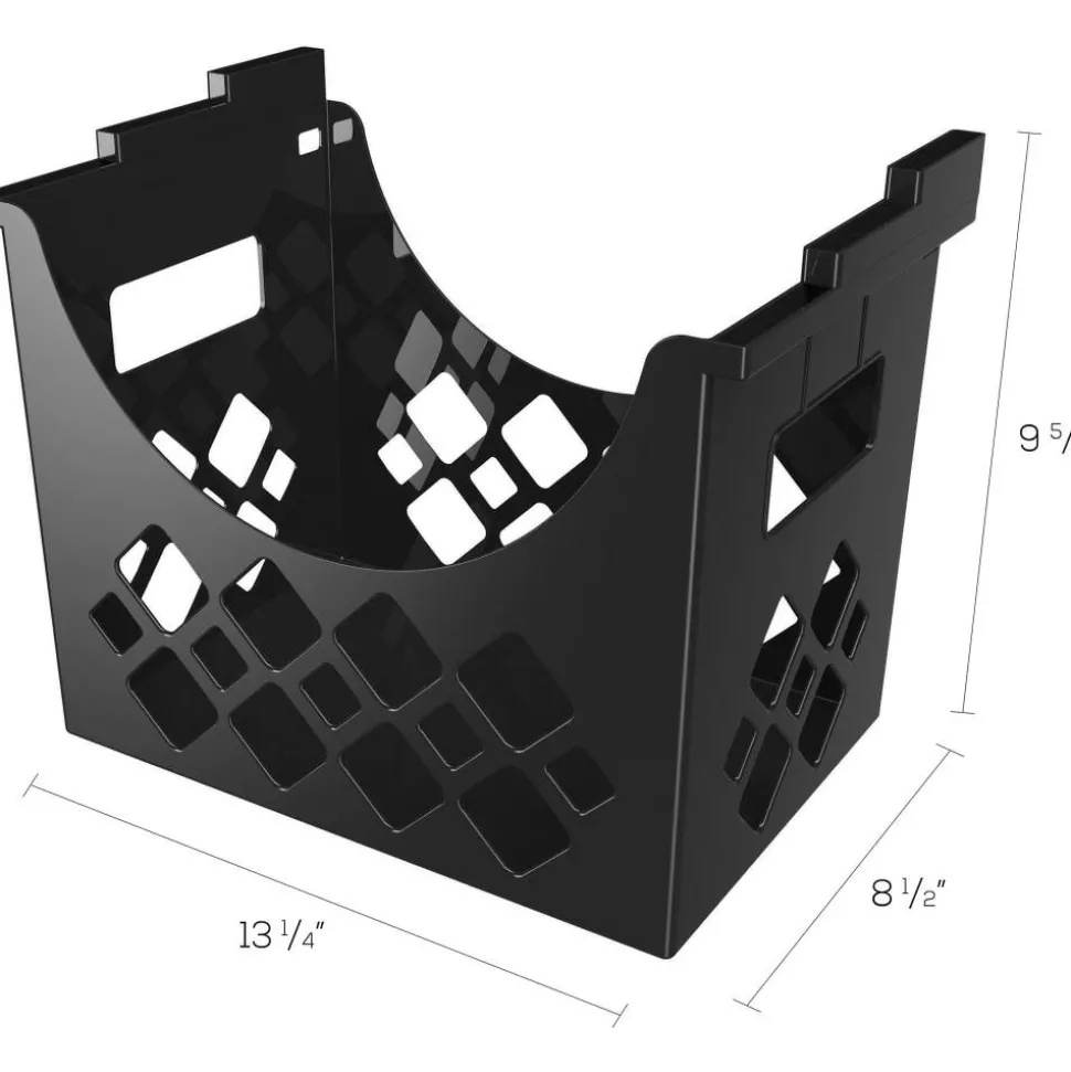 Deflecto Sustainable Office Desktop Hanging File Holder, 9.6"H x 13.3"W x 8.5"D, Desktop, Recycled, Black, 1Each