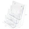 Deflecto 3-Tier Magazine Literature Holder, 12 5/8"H x 9 1/2"W x 6 1/4"D, Clear