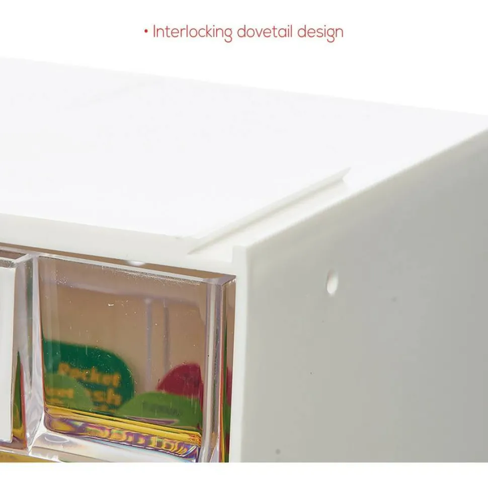 Deflecto Tilt Bin Interlocking Multi-Bin Storage Organizer