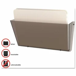 Deflecto Unbreakable DocuPocket, 1 Compartment(s), 6.50"H x 14.50"W x 3"D, Unbreakable, Smoke, Plastic