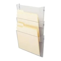 deflecto Unbreakable DocuPocket Wall File, 3 Sections, Letter Size, 14.5