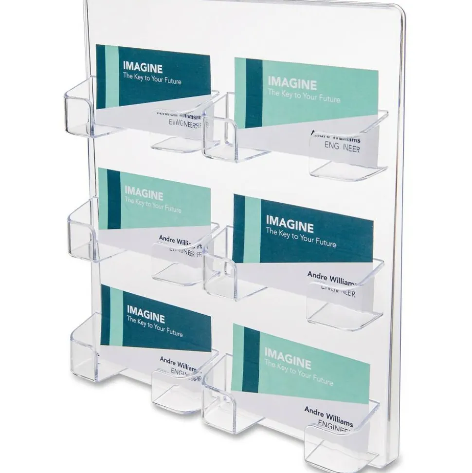 Deflecto Wall Mount Acrylic Business Card Holder, Clear