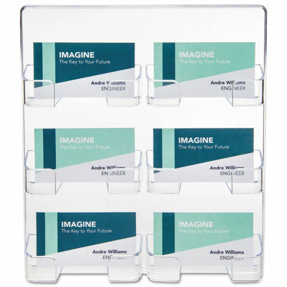 Deflecto Wall Mount Acrylic Business Card Holder, Clear