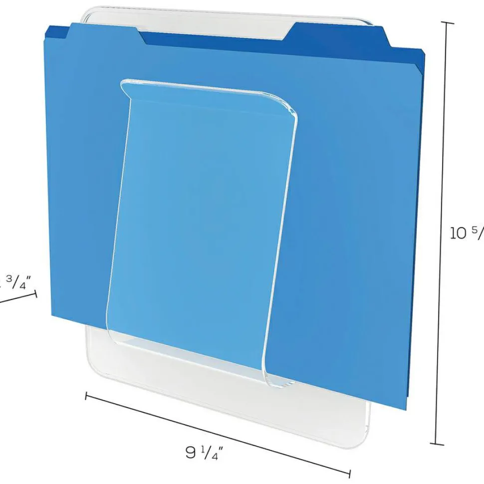 Deflecto Wall Mount File And Chart Holder, 1 Compartment, 10" x 2" x 10 1/2", Clear