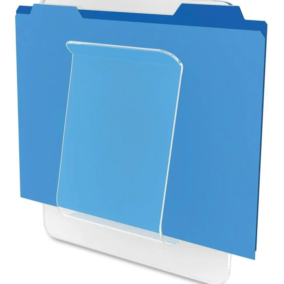 Deflecto Wall Mount File And Chart Holder, 1 Compartment, 10" x 2" x 10 1/2", Clear