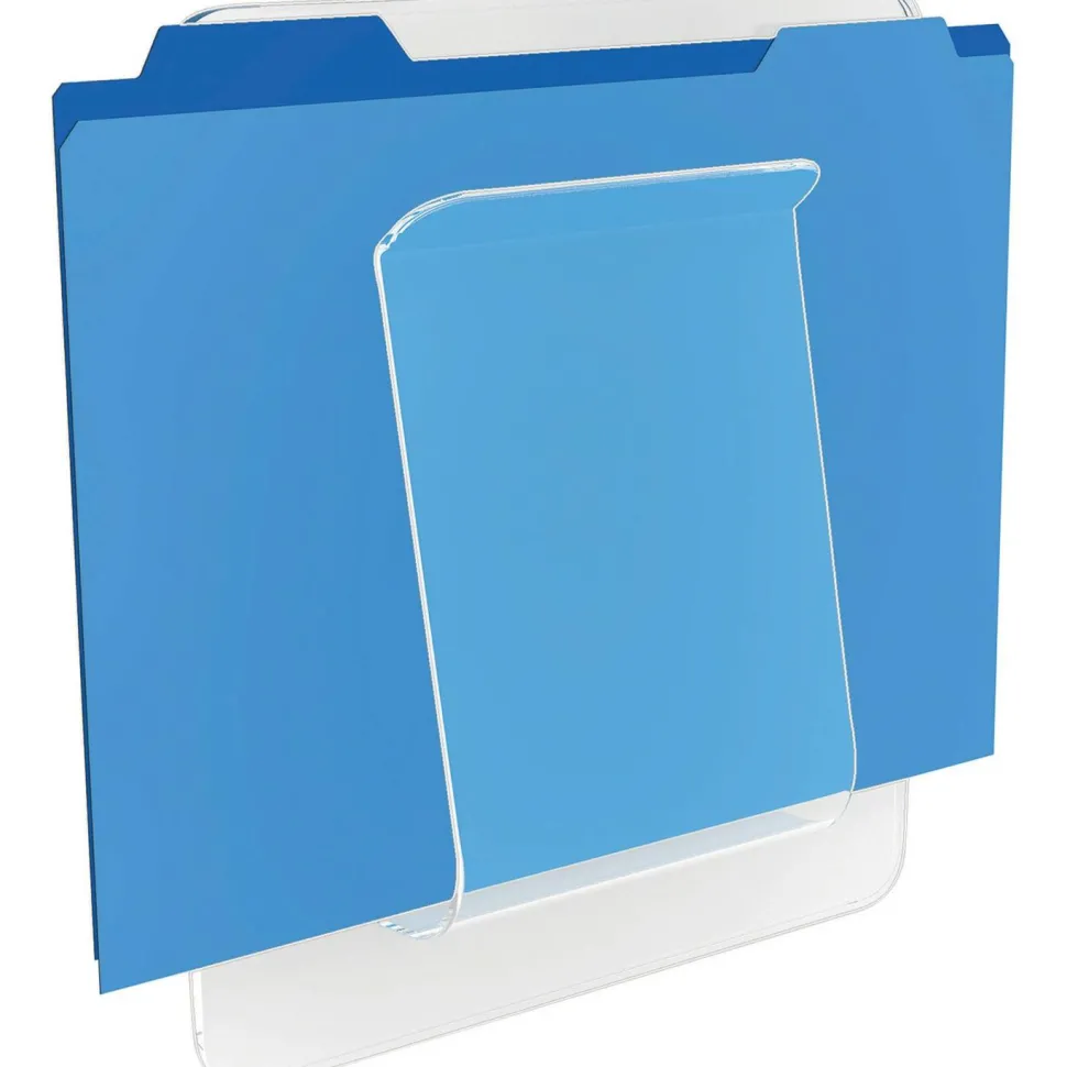 Deflecto Wall Mount File And Chart Holder, 1 Compartment, 10" x 2" x 10 1/2", Clear