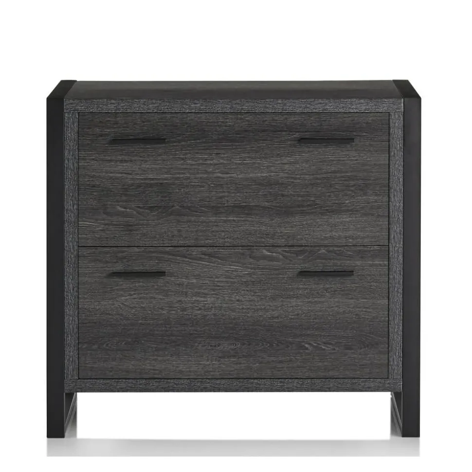 DeJori 32-3/4"W x 19-9/16"D Lateral 2-Drawer File Cabinet, Charcoal