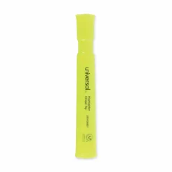 Desk Highlighters, Fluorescent Yellow Ink, Chisel Tip, Yellow Barrel, Dozen