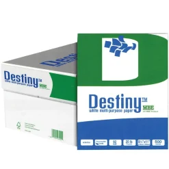 Destiny Multi-Use Printer & Copy Paper, White, Letter (8.5" x 11"), 5000 Sheets Per Case, 20 Lb, 92 Brightness