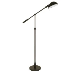 Dexter Height Adjustable/Tilting Floor Lamp with Metal Shade in Blackened Bronze/Blackened Bronze