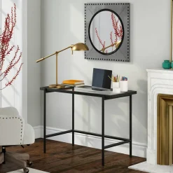 Dexter 23.25" Tall Boom Arm Table Lamp with Metal Shade in Brass/Brass