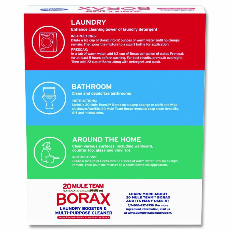 Dial 20 Mule Team Borax Laundry Booster, Powder, 4 lb Box,