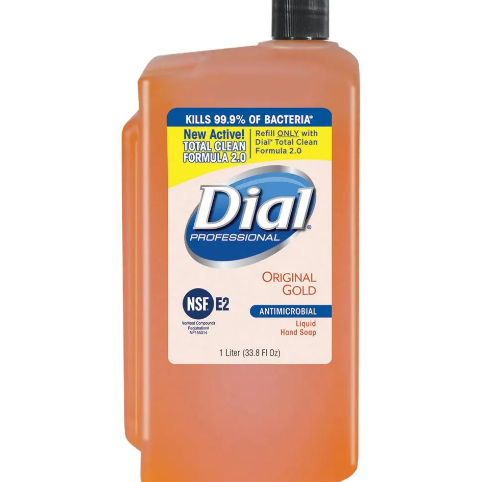 Dial Original Gold Antimicrobial Soap Refill - 33.8 fl oz (1000 mL) - Kill Germs - Skin, Hand - Orange - 8 / Carton