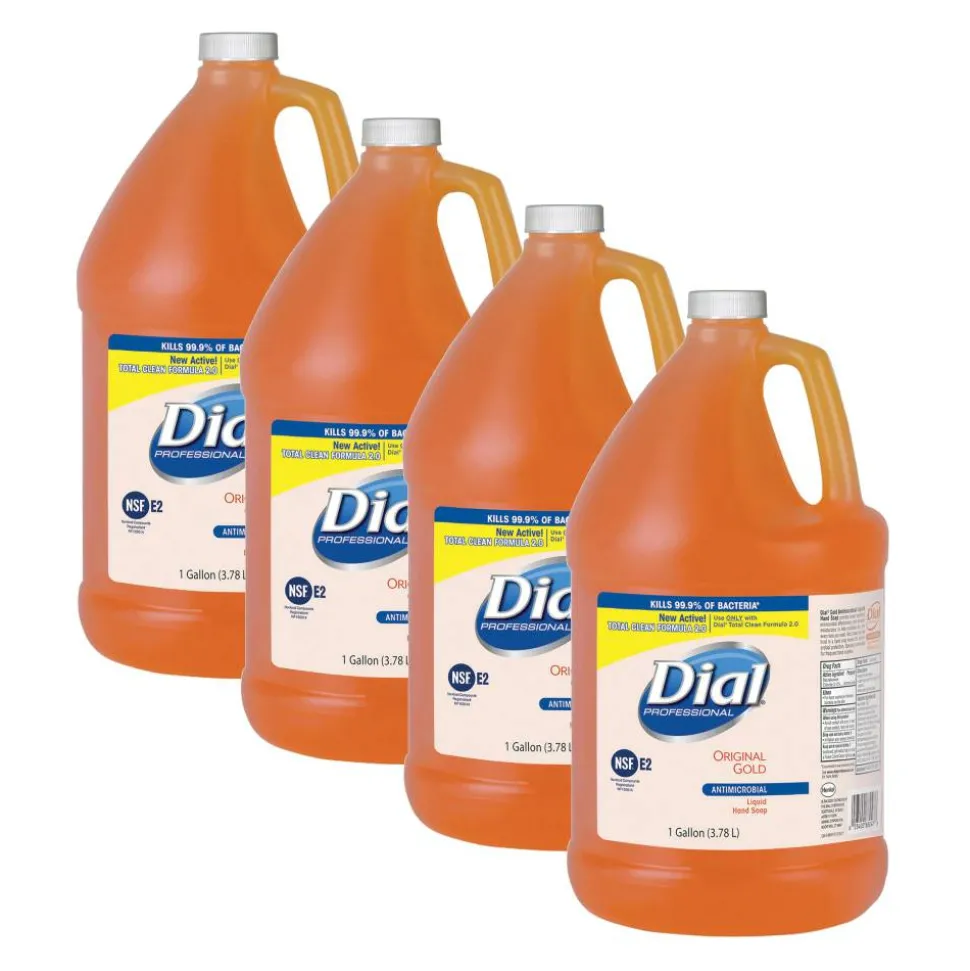 Dial Professional Antibacterial Defense Gold Liquid Hand Soap, 1 gal, 4/Carton