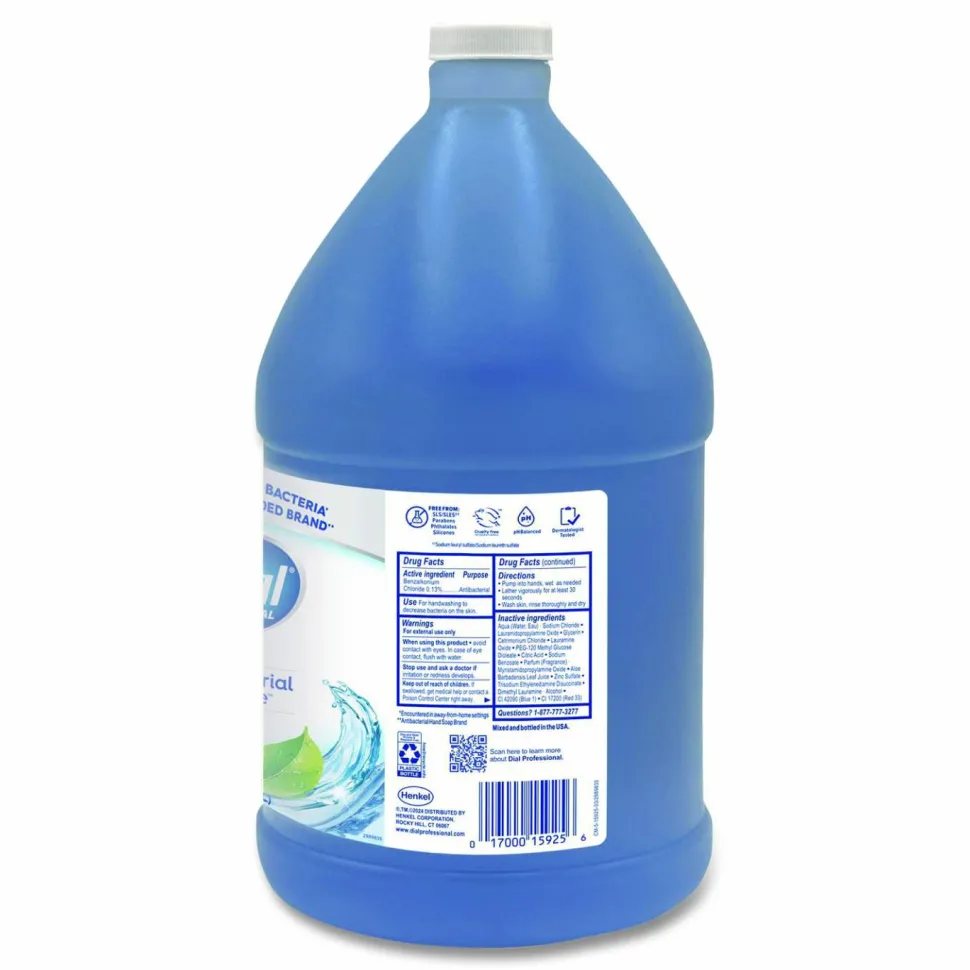 Dial Professional Antibacterial Defense Liquid Hand Soap, Spring Water Scent, 1 gal