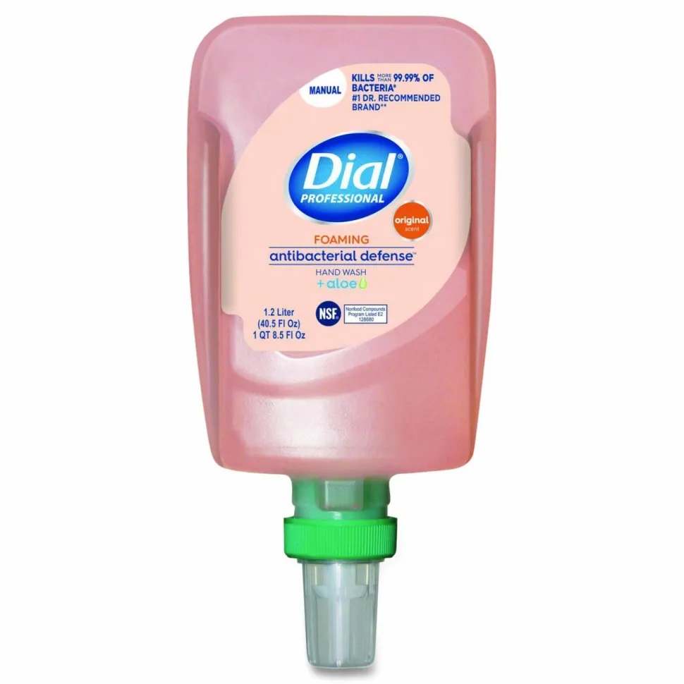 Dial Professional Antibacterial Defense Foaming Hand Wash Refill for FIT Manual Dispenser, Original Scent, 1.2 L, 3/Carton