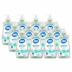 Dial Professional Antibacterial and Sensitive Liquid Hand Soap, Fragrance Free, 11 oz Pump Bottle, 12/Carton