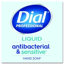 Dial Professional Antibacterial and Sensitive Liquid Hand Soap, Fragrance Free, 11 oz Pump Bottle, 12/Carton