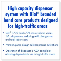 Dial Professional Dial 1700 Manual Dispenser, 1.7 L, 7.07 x 3.95 x 12.66, Smoke, 3/Carton