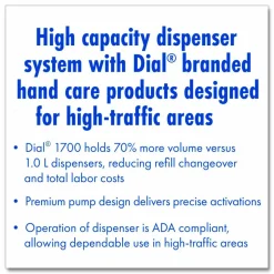 Dial Professional Dial 1700 Manual Dispenser, 1.7 L, 7.07 x 3.95 x 12.66, Pearl, 3/Carton