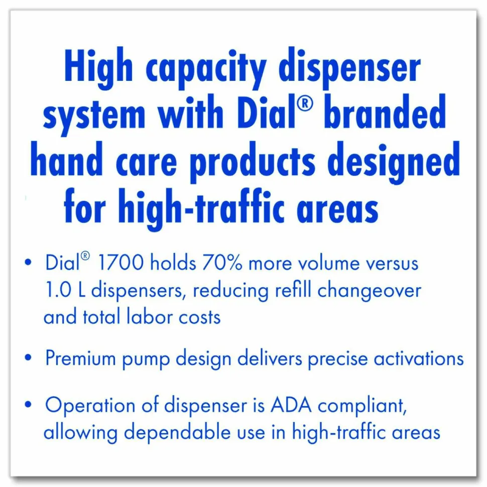 Dial Professional Dial 1700 Manual Dispenser, 1.7 L, 7.07 x 3.95 x 12.66, Pearl, 3/Carton