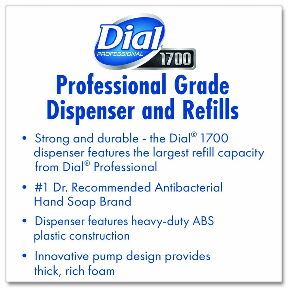 Dial Professional Dial 1700 Manual Dispenser, 1.7 L, 7.07 x 3.95 x 12.66, Pearl, 3/Carton
