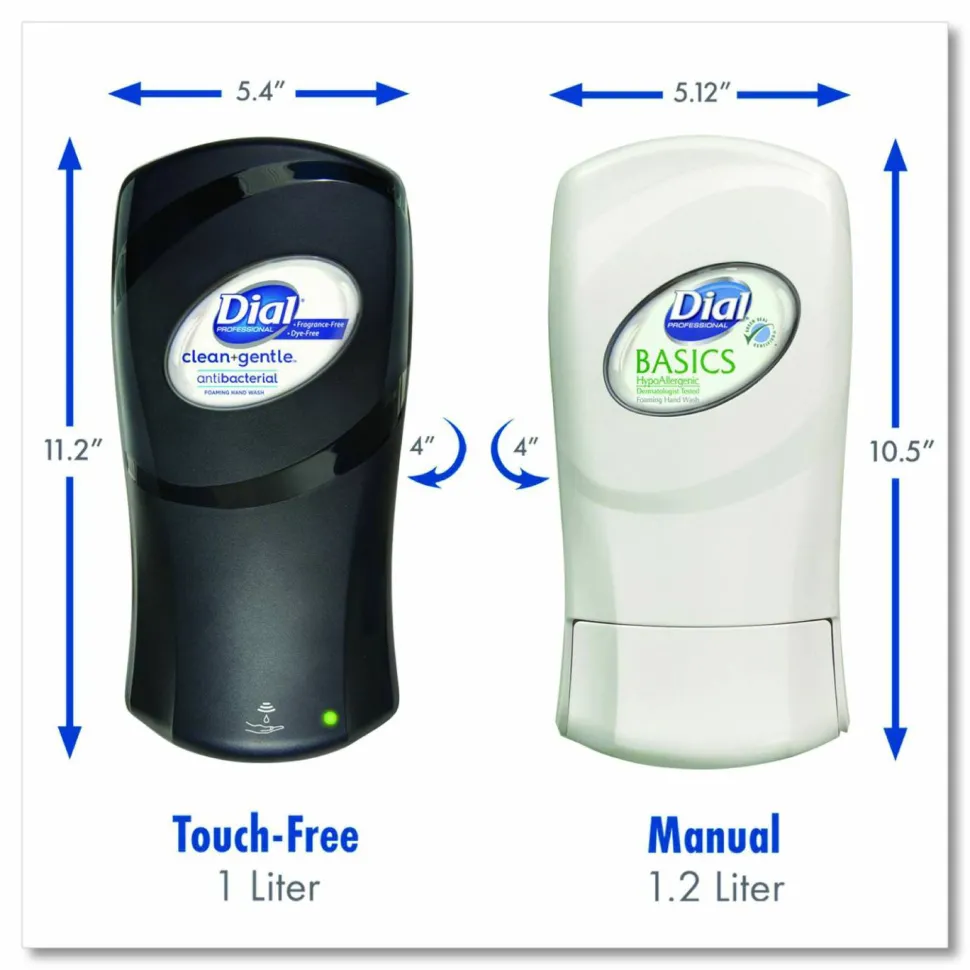 Dial Professional FIT Universal Touch Free Dispenser, 1 L, 4 x 5.4 x 11.2, Slate, 3/Carton
