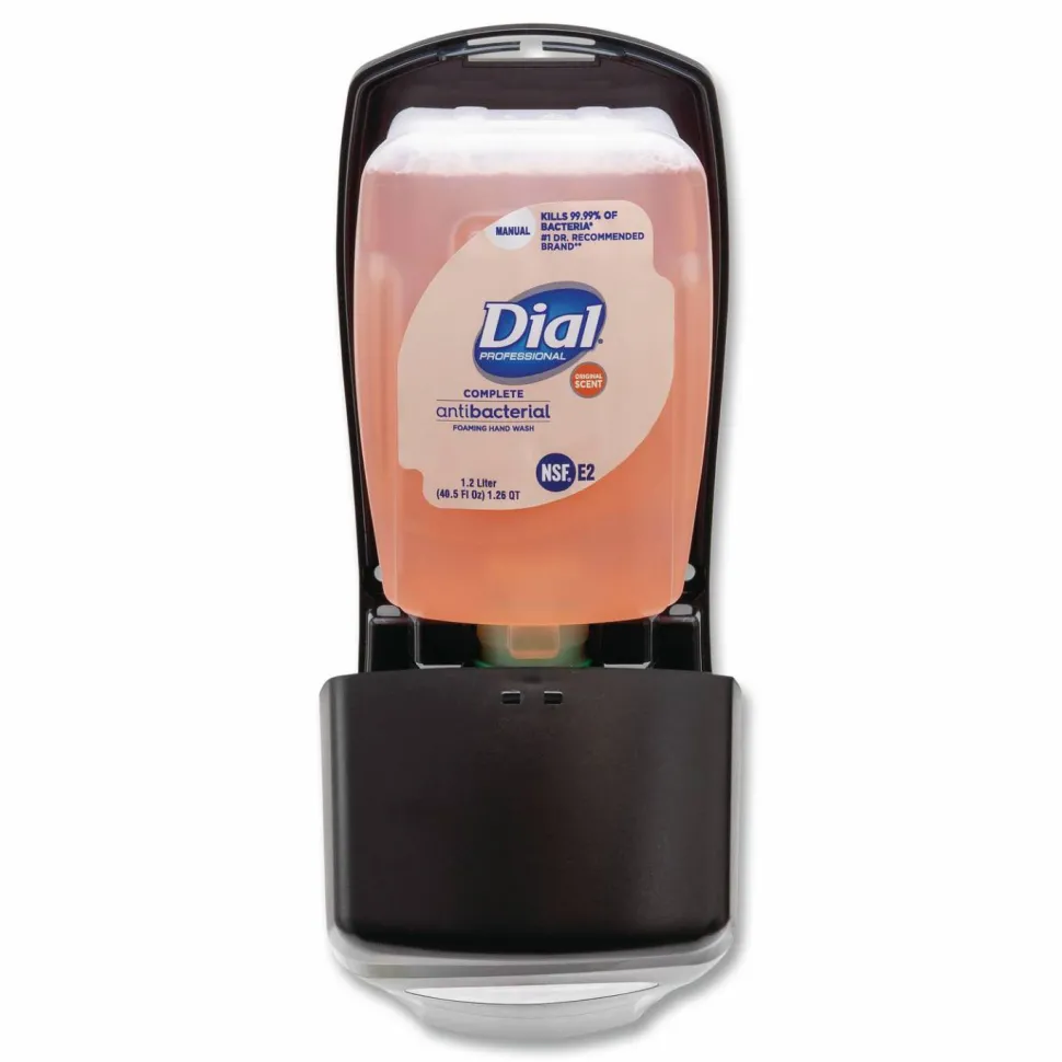 Dial Professional FIT Universal Manual Dispenser, 1.2 L, 4 x 5.13 x 10.5, Slate, 3/Carton