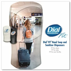 Dial Professional FIT Universal Manual Dispenser, 1.2 L, 4 x 5.13 x 10.5, Slate, 3/Carton