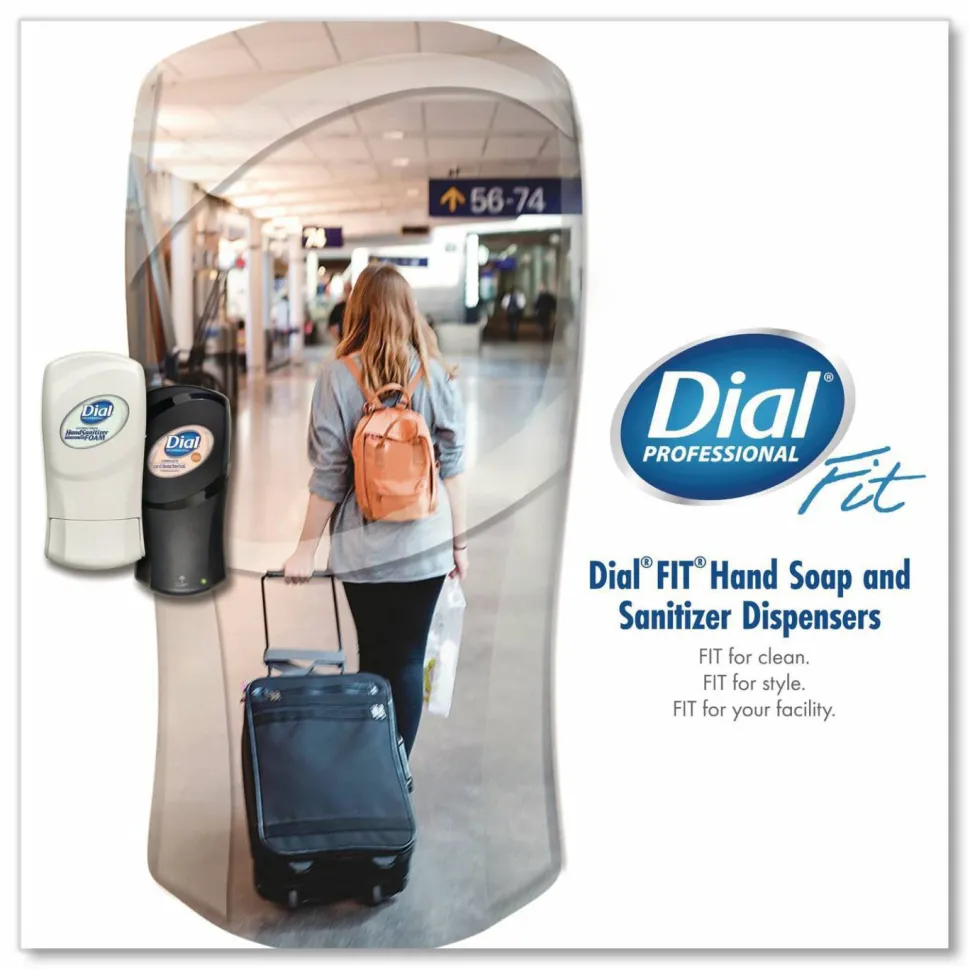 Dial Professional FIT Universal Manual Dispenser, 1.2 L, 4 x 5.13 x 10.5, Slate, 3/Carton
