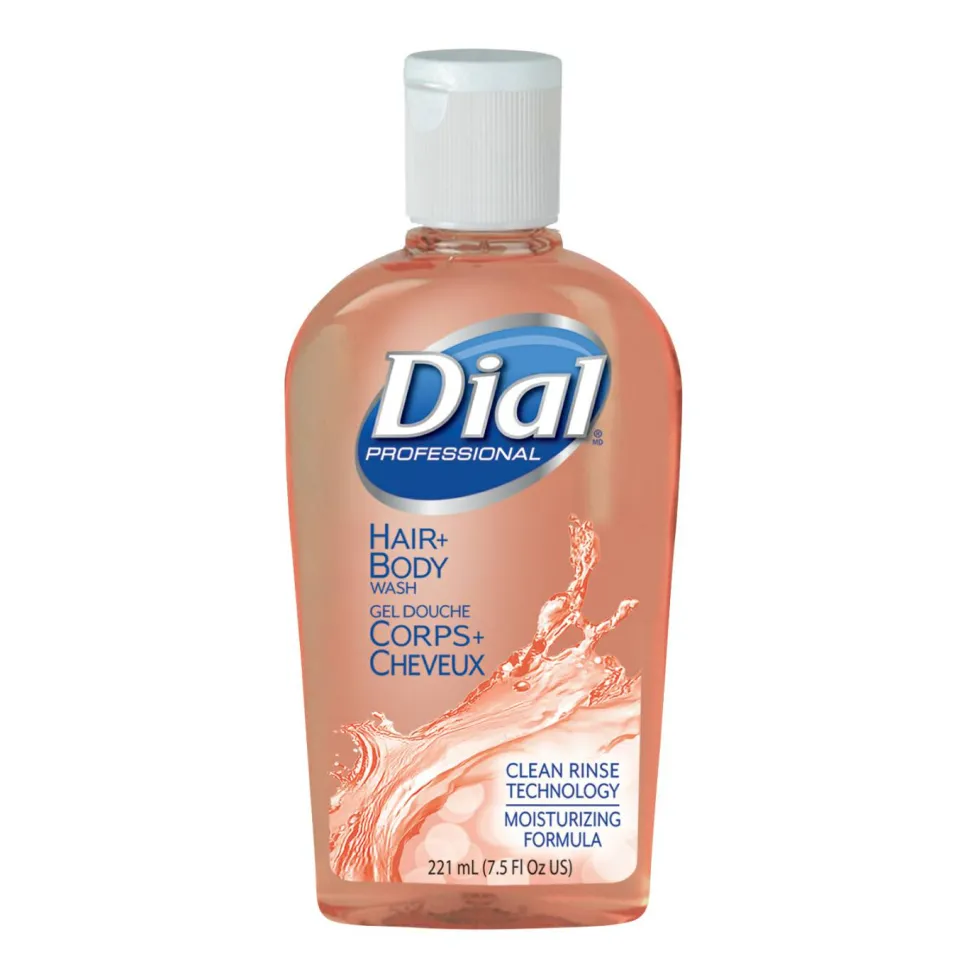 Dial Professional Hair + Body Wash, Neutral Scent, 7.5 oz, 24/Carton