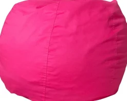 Dillon Small Solid Hot Pink Refillable Bean Bag Chair for Kids and Teens