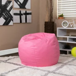 Dillon Small Solid Light Pink Refillable Bean Bag Chair for Kids and Teens