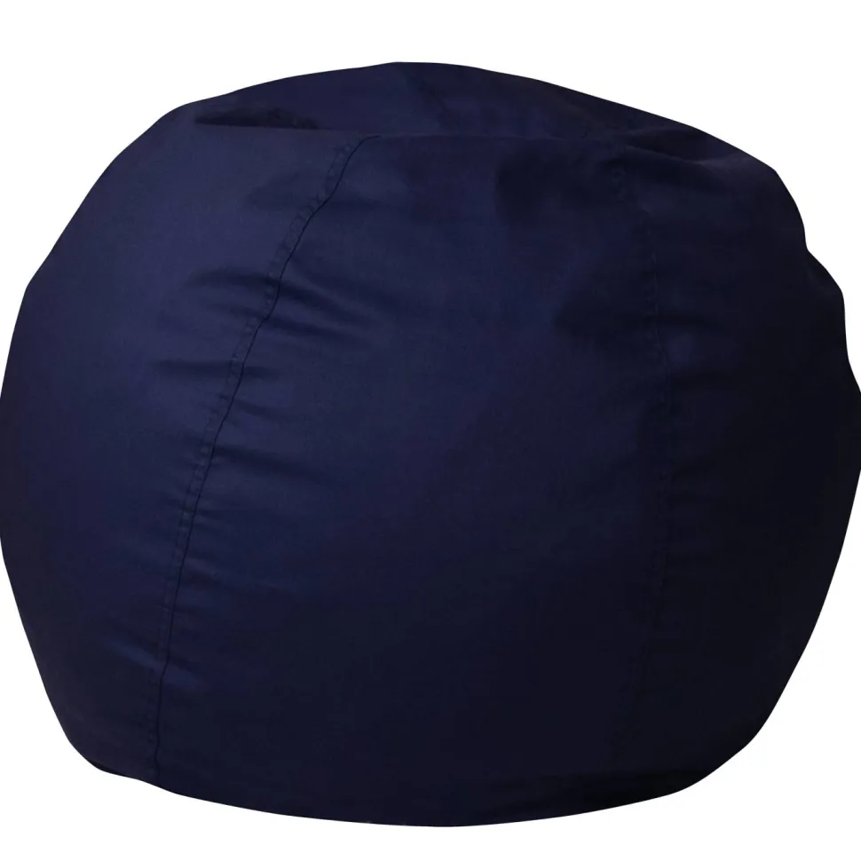 Dillon Small Solid Navy Blue Refillable Bean Bag Chair for Kids and Teens