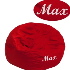 Dillon Small Solid Red Refillable Bean Bag Chair for Kids and Teens