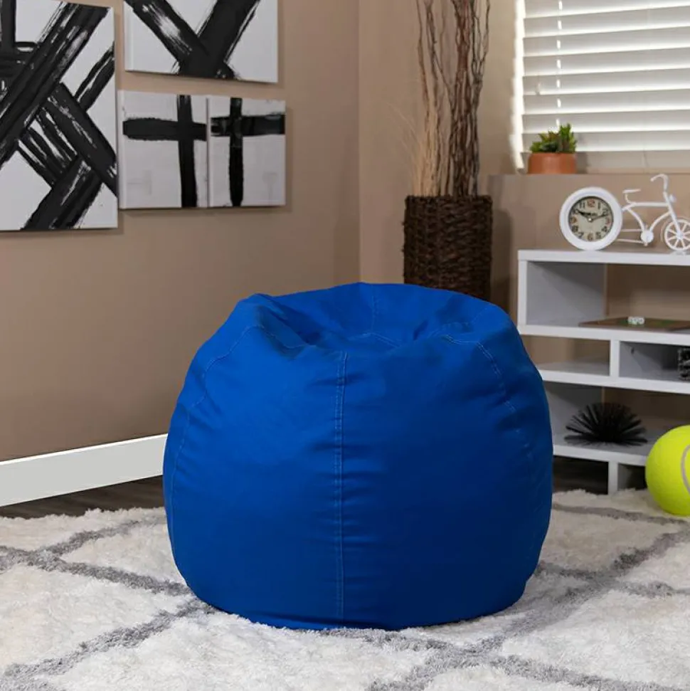 Dillon Small Solid Royal Blue Refillable Bean Bag Chair for Kids and Teens