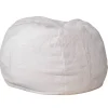 Dillon Small White Furry Refillable Bean Bag Chair for Kids and Teens
