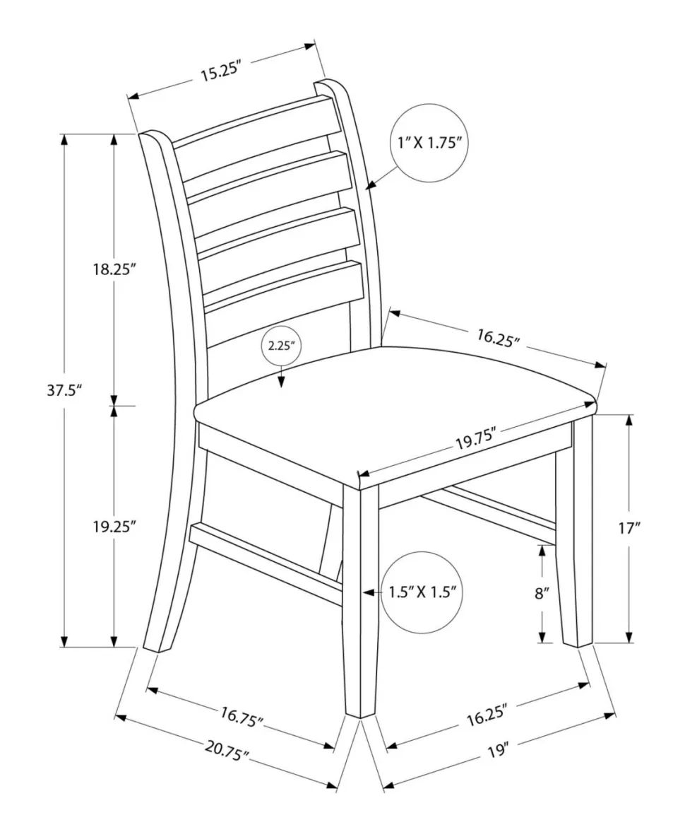 Dining Chair, 38" Height, Dining Room, Kitchen, Set Of 2, Side, Upholstered, Antique Grey, Grey Fabric, Transitional