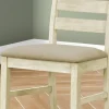 Dining Chair, 38" Height, Dining Room, Kitchen, Set Of 2, Side, Upholstered, Antique White, Beige Linen Look, Transitional